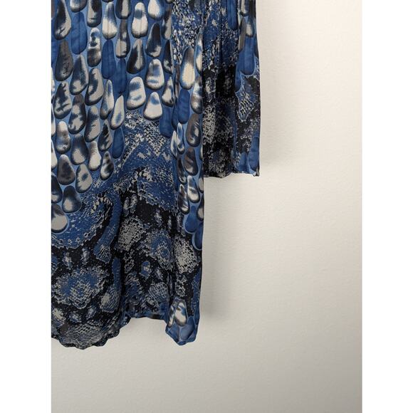 Jaipur womens blouse sz M Pleated in sections VGUC semi sheer Poly see measure - Picture 5 of 10